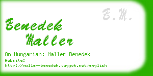 benedek maller business card